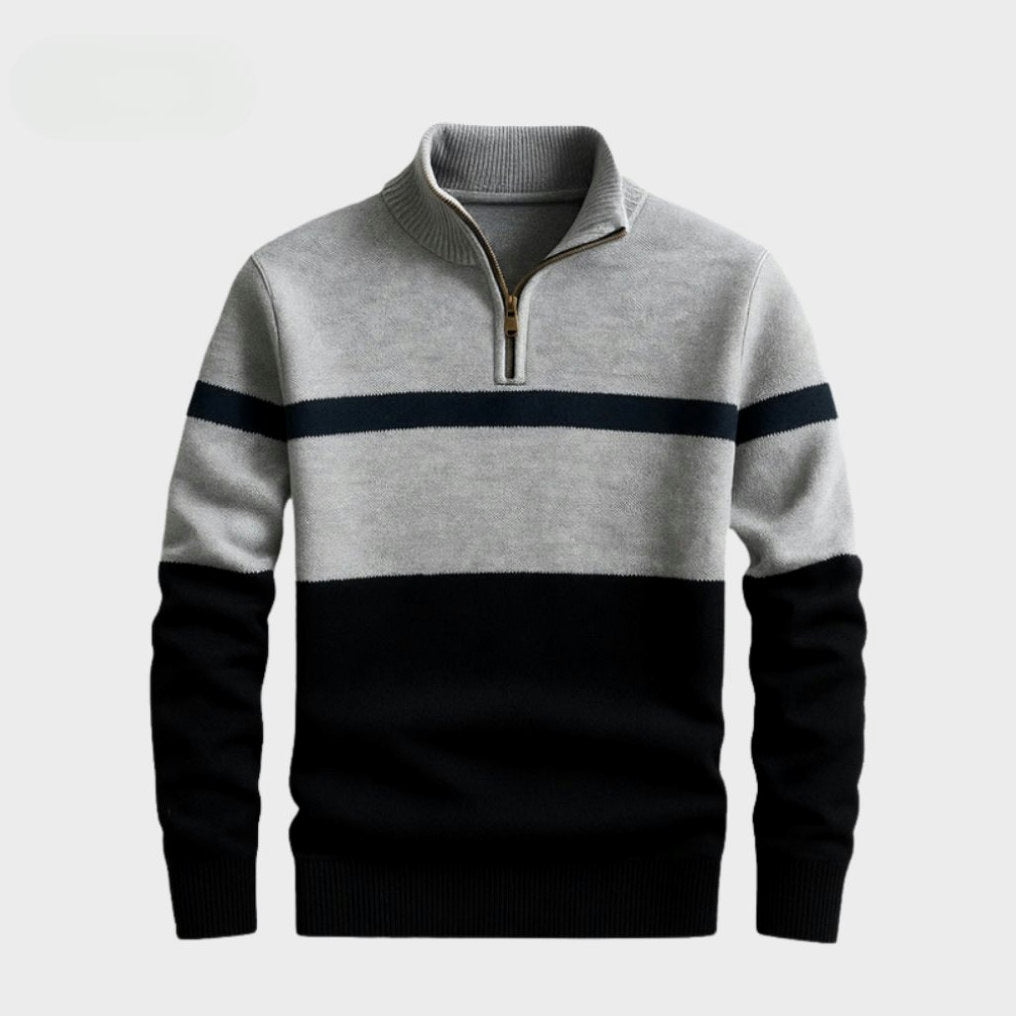 Heritage Stripe Zip Knit Sweater