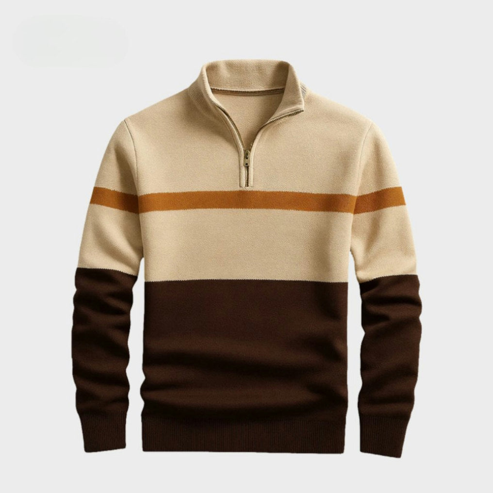 Heritage Stripe Zip Knit Sweater